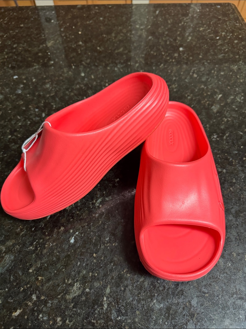NEW Bold HOT  orange Red beautiful colors Slide Sandals - Women's Platform Shoes